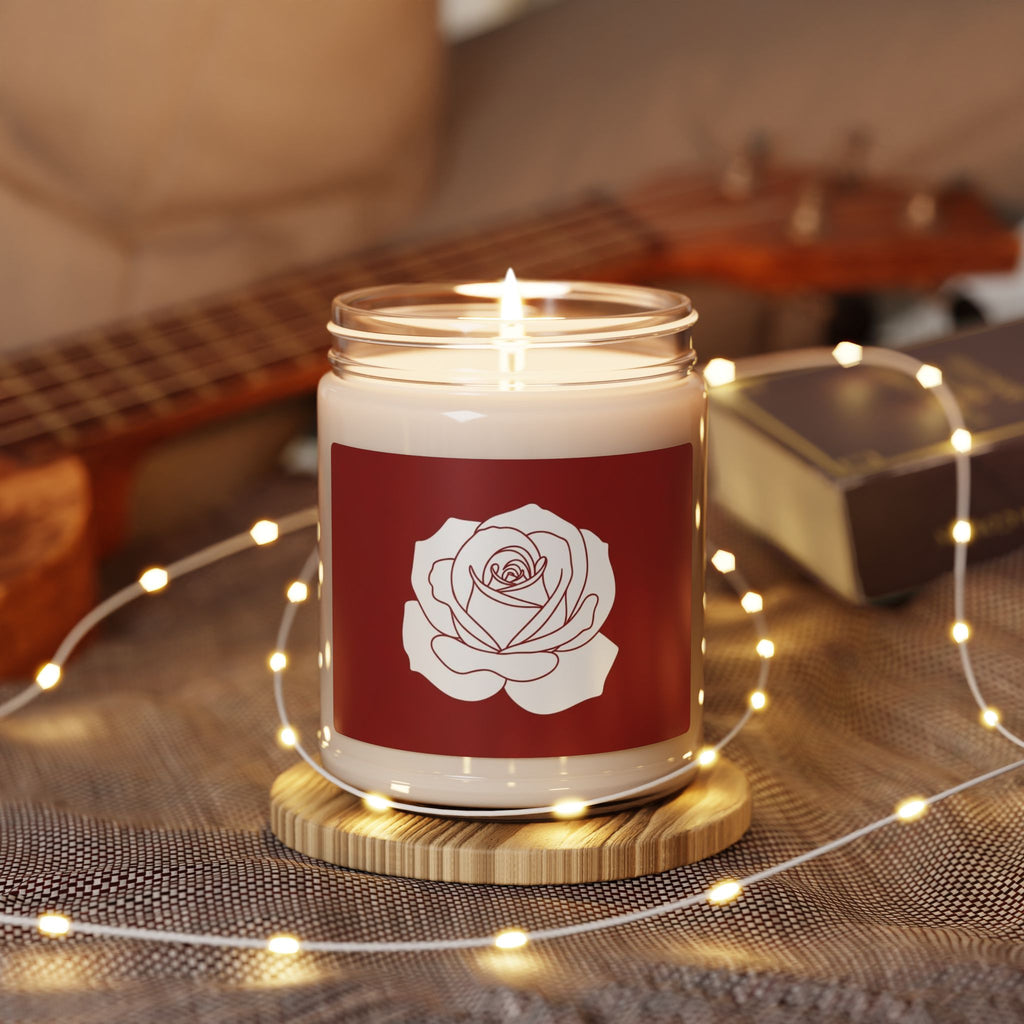 Rose Flower Scented Soy Candle, 9oz