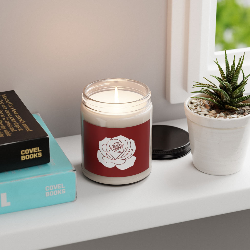 Rose Flower Scented Soy Candle, 9oz