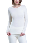 EGI ® Luxury Merino Wool Silk (85% Wool 15% Silk) Women's Long Sleeve T-Shirt. Proudly Made in Italy. (1411)