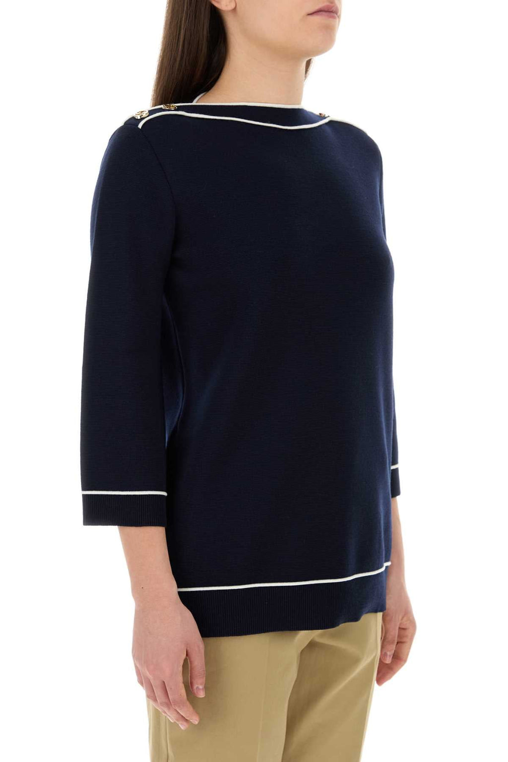 Gucci Women Navy Blue Wool Oversize Sweater