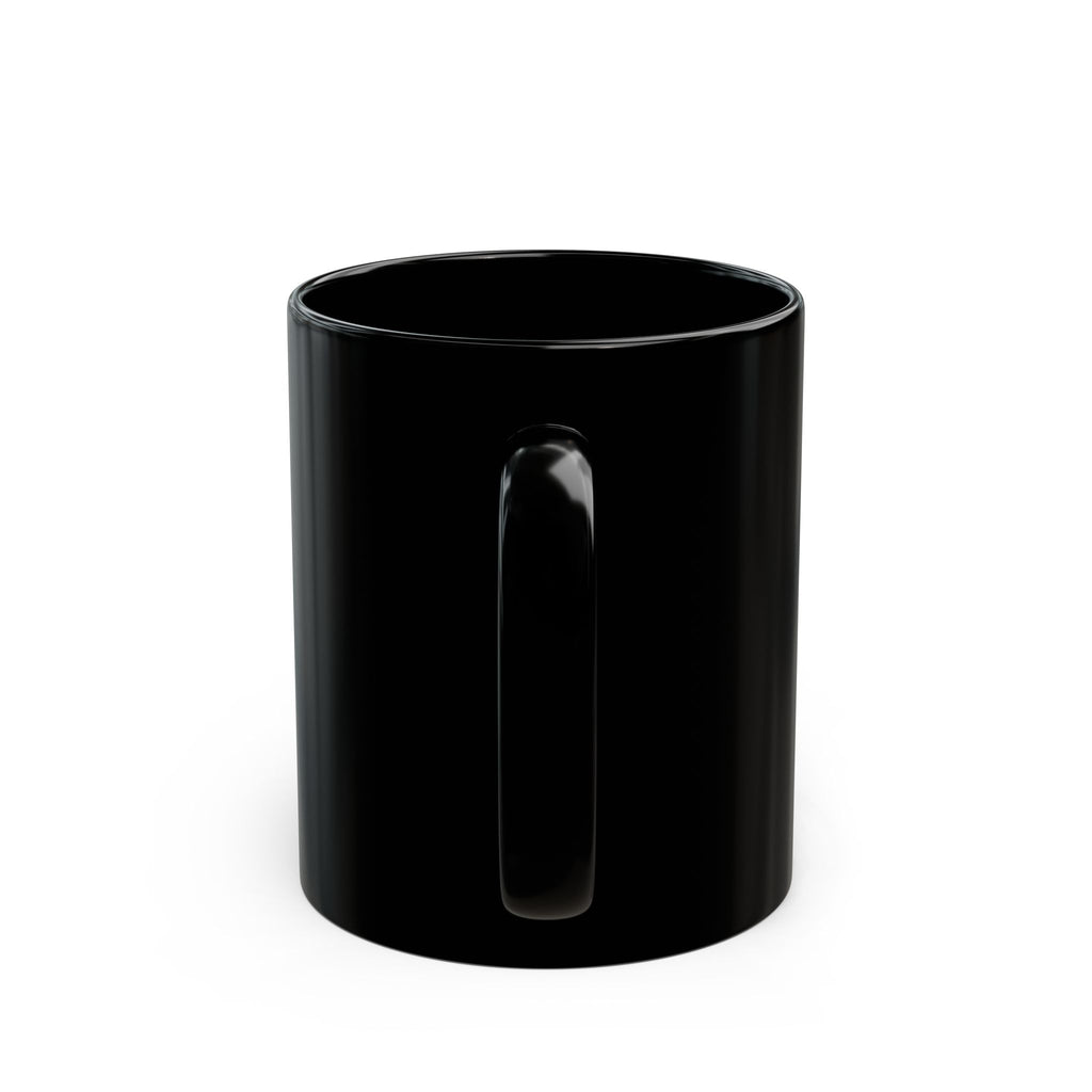Red and White Rose Black Mug