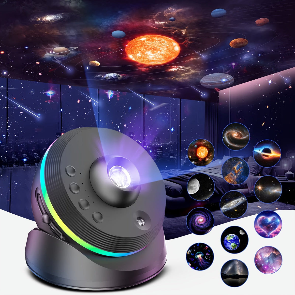 Galaxy Projector Light with USB and 13 Film Modes