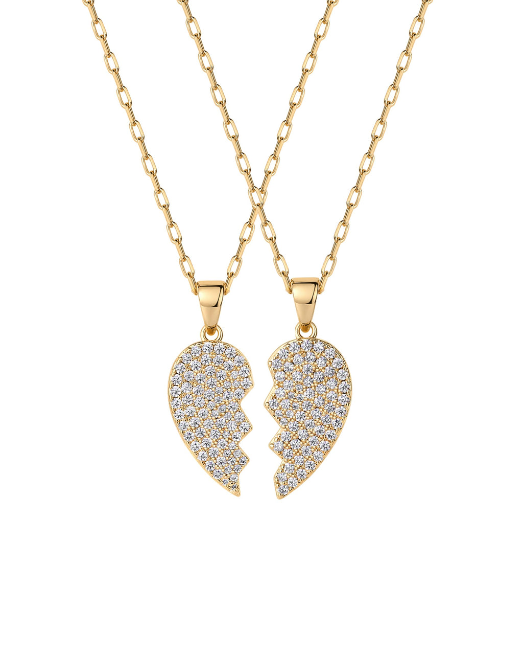 PAVOI 14K Gold Plated Cubic Zirconia Heart Necklace | Cute Dainty Love Pendant Necklaces for Women - Valentines Day Trendy Jewelry