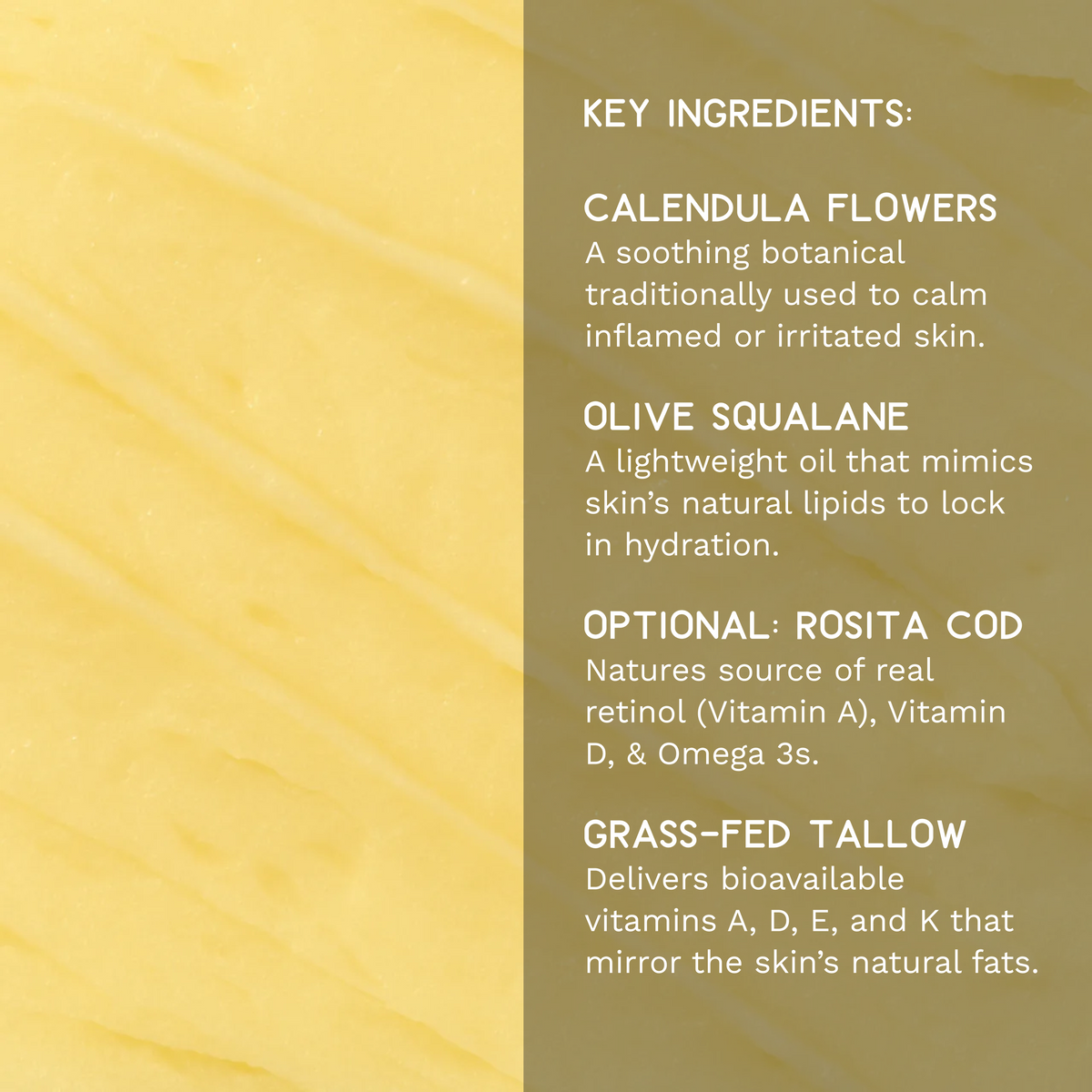 Shwally Tallow, Honey & Royal Jelly Deluxe Face Cream + Rosita Cod Oil Option