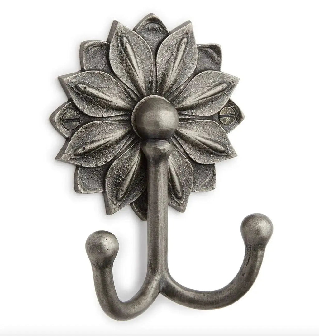 Mid Century Modern Flower Brass Hook
