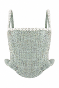 Crystal Tweed Top – Green (Final Sale)