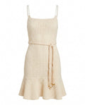 Metallic Knit Mini Dress – Off White (Final Sale)