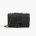 Women Sequined Chain Crossbody Bag With PU Leather - Chain Strap