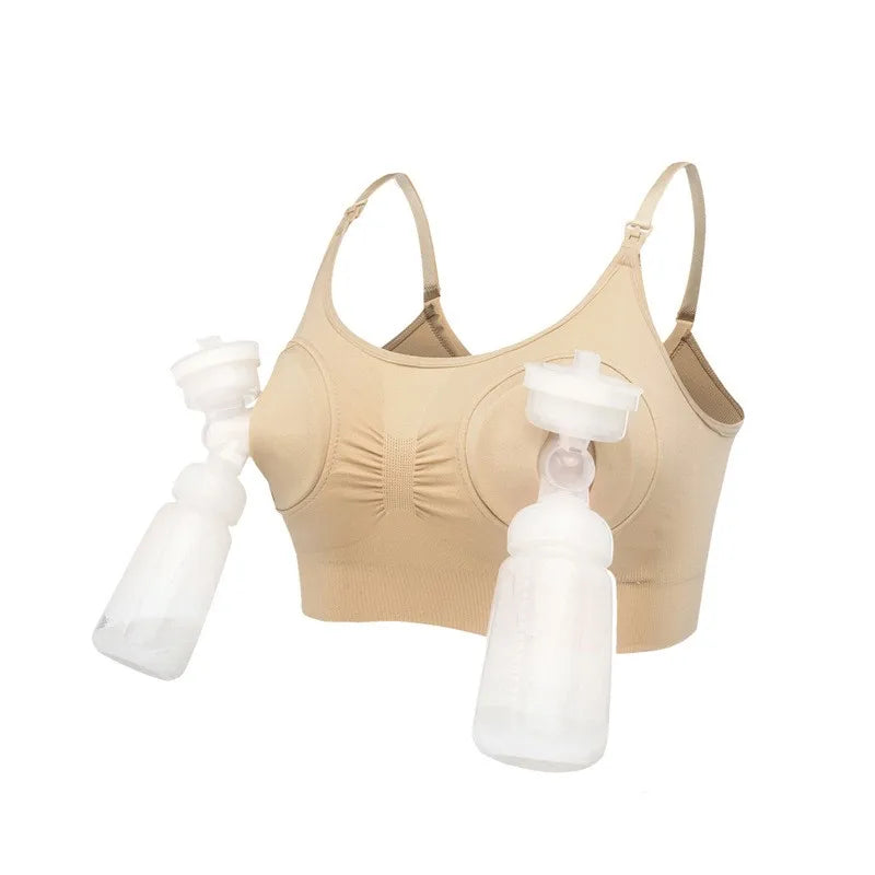 Maternity Hand Free Pumping Breastfeeding Function Bra Women Enhancement Underwear Breast Bra Can Wear All Day Pregnancy Clothes