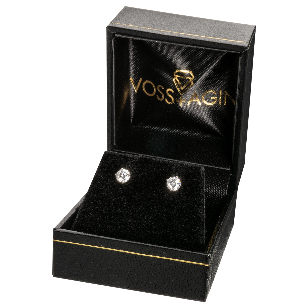 2.00 CTW Cushion Cut Created White Sapphire Stud Earrings in 14K White Gold Overlay – 6mm