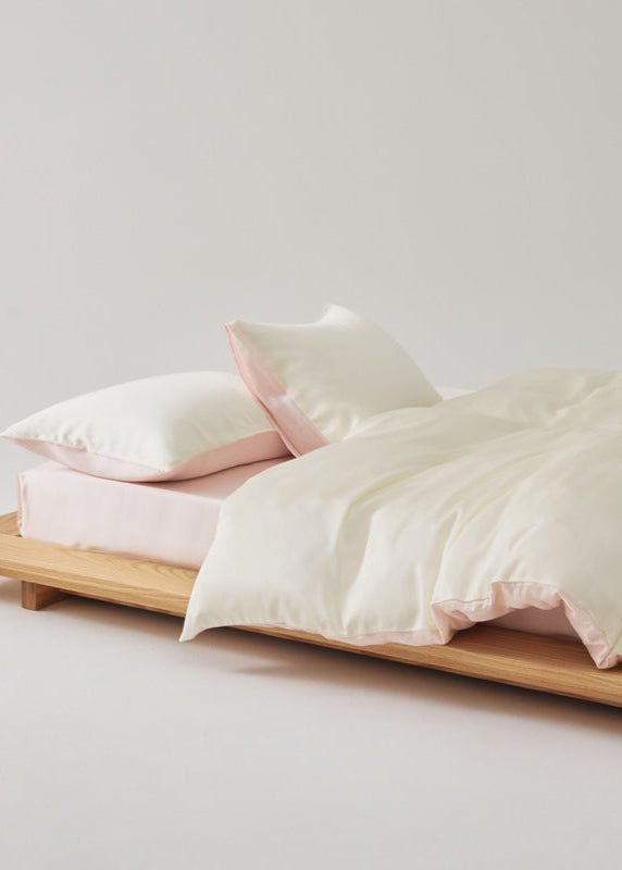 Adeline Pastel Silky Cooling TENCEL™ Bedding Set / White