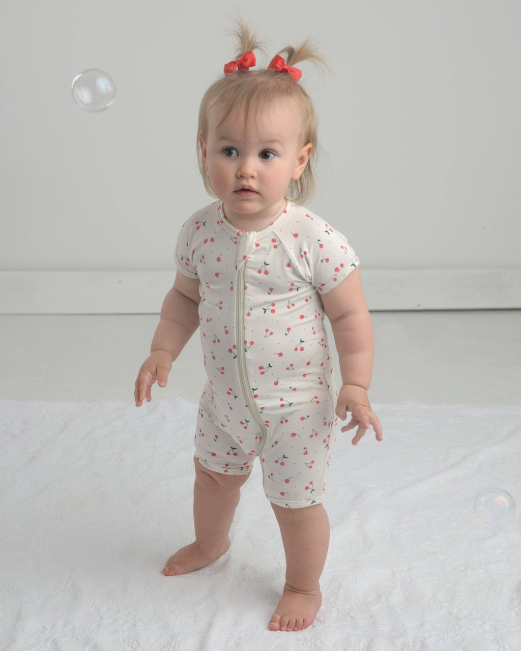 Cherry Bamboo Toddler Pajamas – Romper