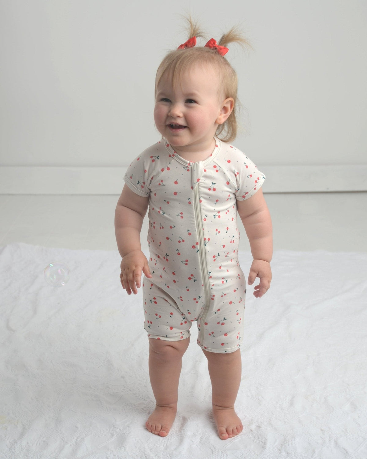 Cherry Bamboo Toddler Pajamas – Romper