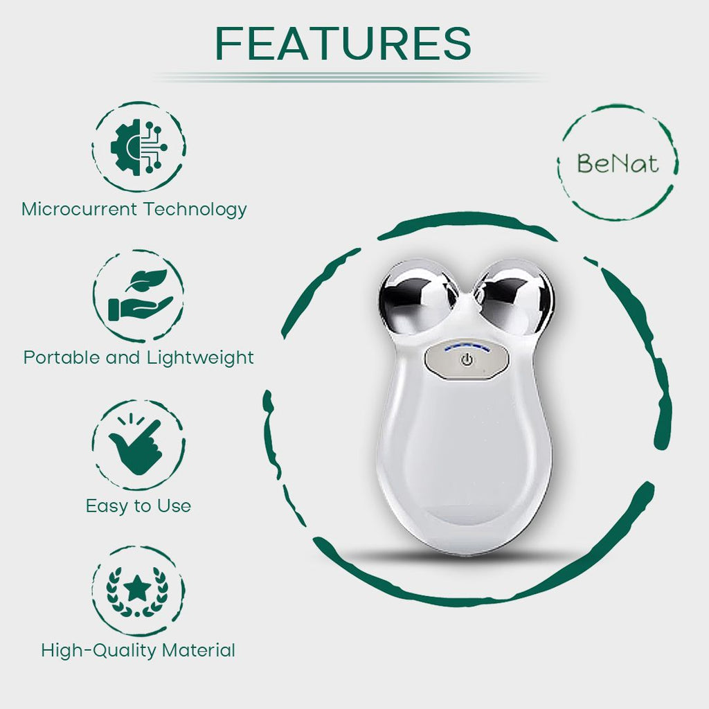 Microcurrent Facial Toning Massager - Anti-Aging Skin Tightening & Face Sculpting Device for Wrinkles, Jowls, and Jawline Contouring