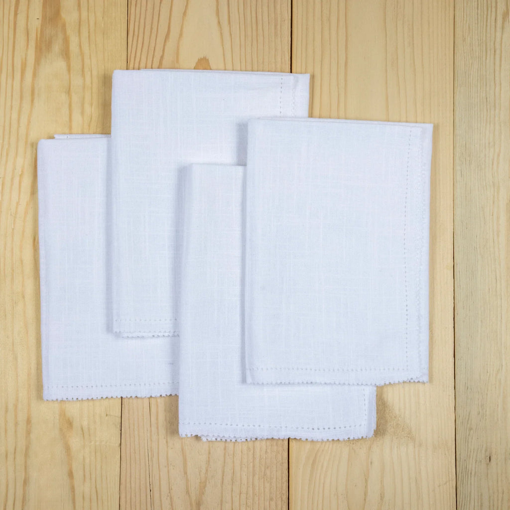 Riley Cloth Napkins, Set of 4, White