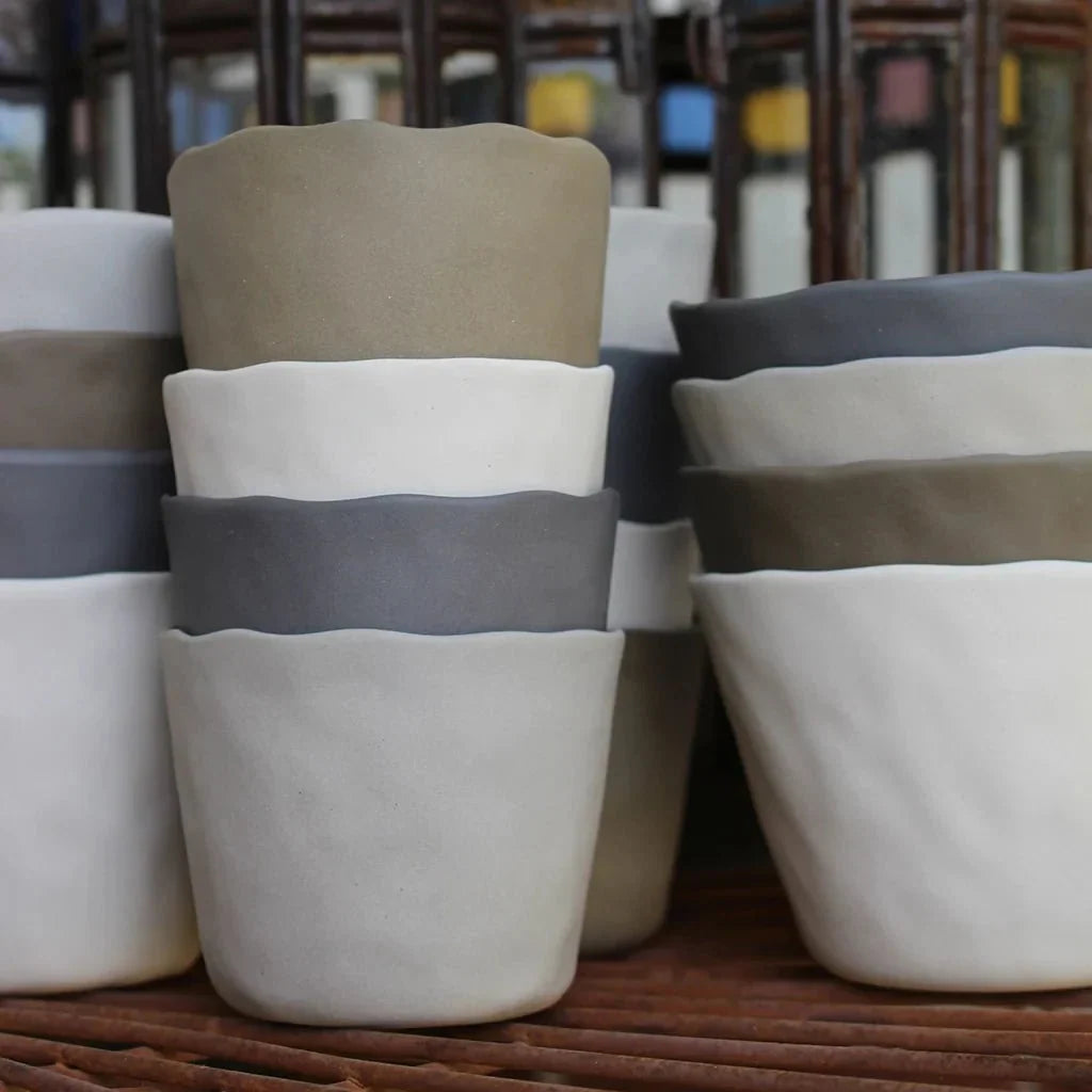 Rugueux Stoneware Tumbler, White