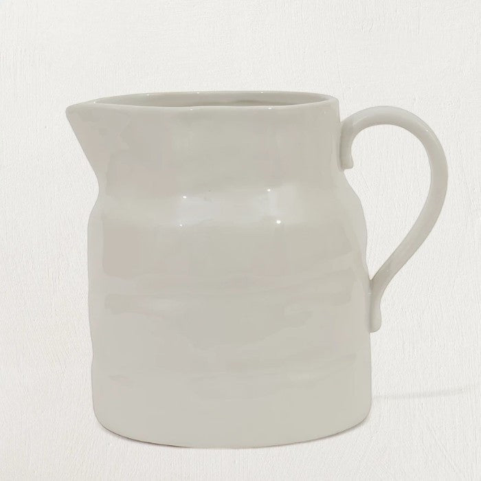 Stoneware Vintage Reproduction Pitcher, White