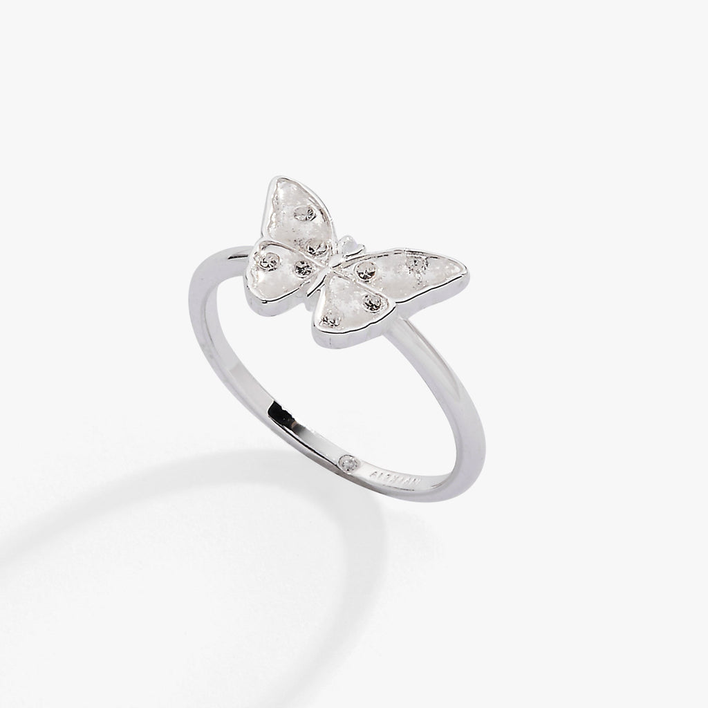 Glass Butterfly Statement Ring