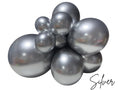 Premium Silver Latex Balloon Cluster (5", 11” and 17”)
