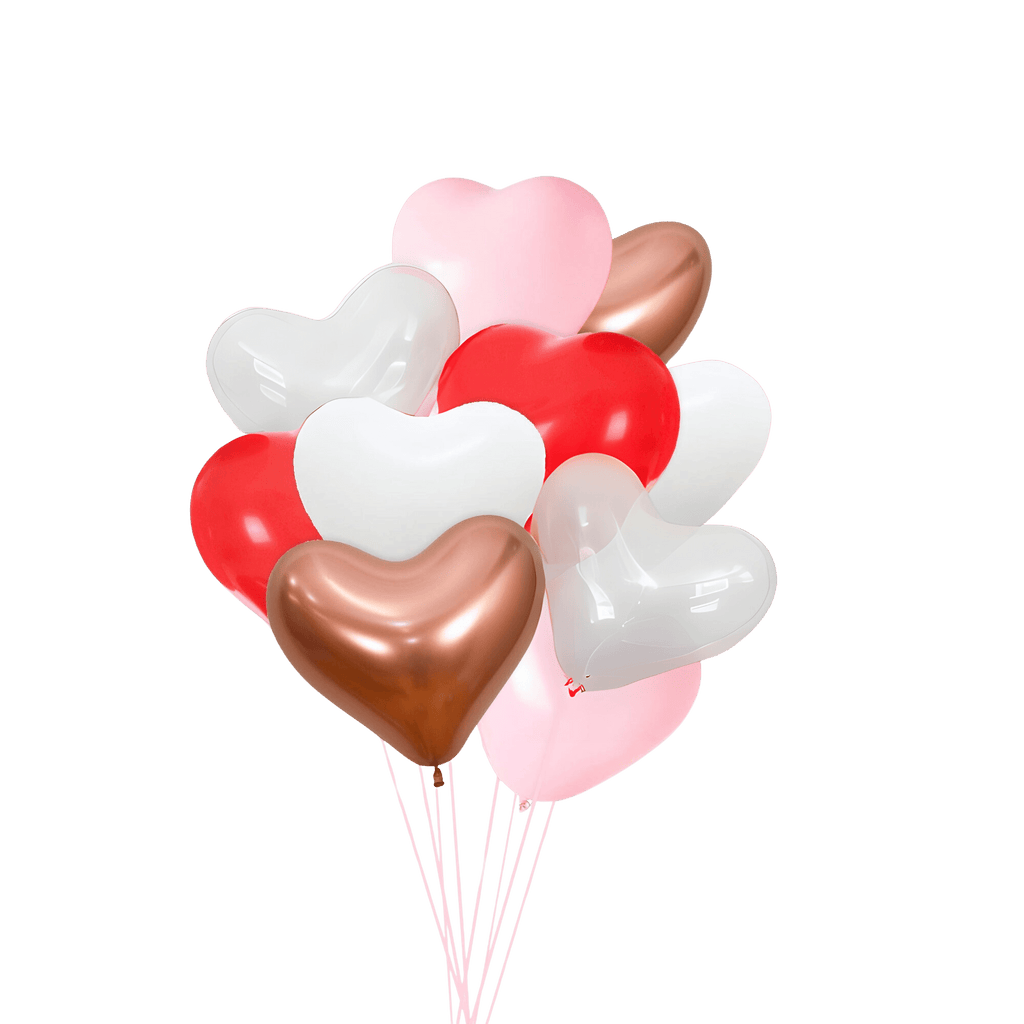 Heart Balloon Bouquet – 10ct | Valentine’s, Anniversary, Bachelorette