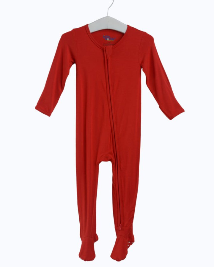 Red Christmas Bamboo Baby Pajamas – Zipper Footie