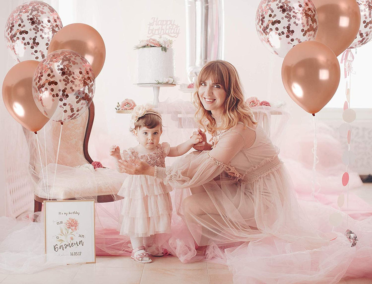 Rose Gold Confetti Balloon Bouquet