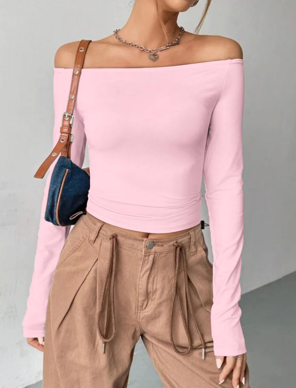 Womens Off The Shoulder Tops Long Sleeve Going Out Basic Shirts Cute Y2K Fall Trendy Fashion 2025