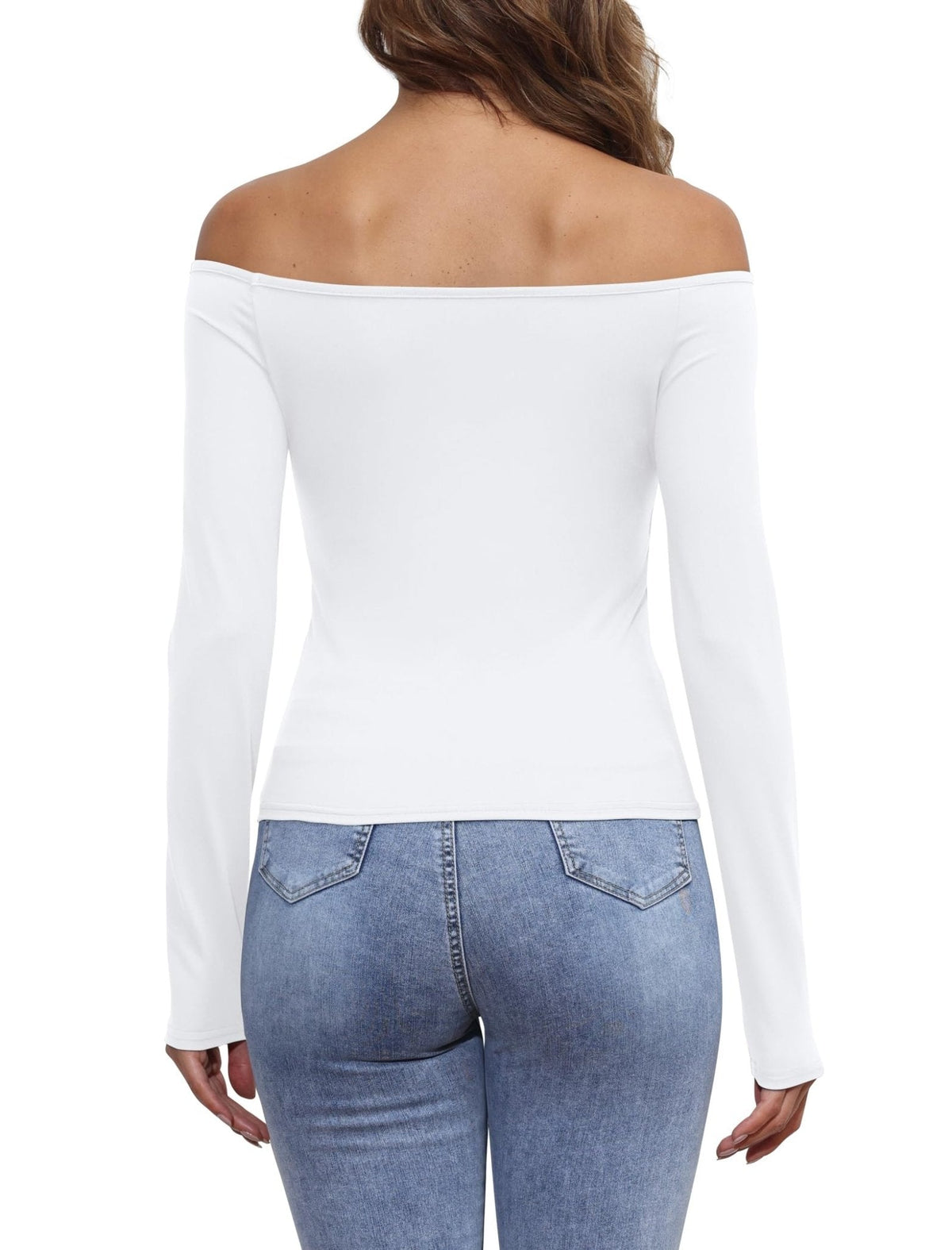 Womens Off The Shoulder Tops Long Sleeve Going Out Basic Shirts Cute Y2K Fall Trendy Fashion 2025